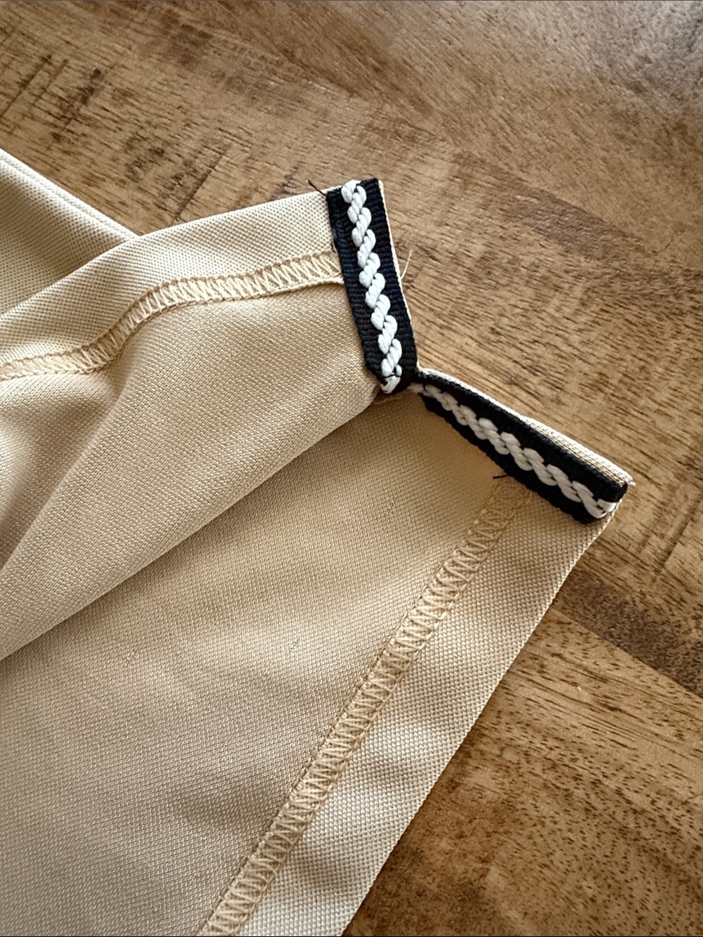 ESSENTIALS Men’s Light Beige Polo with Contrast Trim - Picture 4 of 5